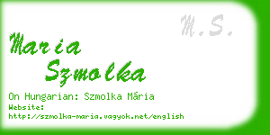 maria szmolka business card